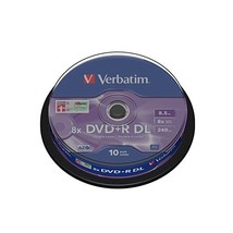 Verbatim 43666 8.5GB 8x DVD+R Double Layer Matt Silver 10 Pack Spindle  - $36.00
