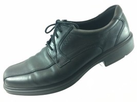 SH30 Ecco EUR 46 US 12-12.5 Black Leather Bicycle Toe Derby Oxford Shoes - $25.18