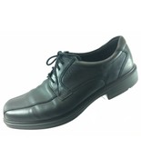 SH30 Ecco EUR 46 US 12-12.5 Black Leather Bicycle Toe Derby Oxford Shoes - £19.89 GBP