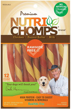 Nutri Chomps Mini Twist Dog Treat Peanut Assorted Flavors 12 count Nutri Chomps  - £13.53 GBP