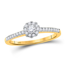 10kt Yellow Gold Round Diamond Solitaire Bridal Wedding Engagement Ring 1/3 Ctw - £482.81 GBP