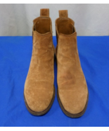 DESIGNER CLARKS SUEDE ANKLE STYLISH FASHIONABLE TAN BOOTS BOOTIES SIZE 7 - $31.83