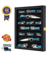 Knife Display Case Cabinet 14+ Wood Pocket Knives Holder Wall Mount Shad... - €58,48 EUR