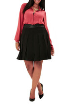 NWT $128 New Mynt 1792 High End Plus Womens 24W 24 W Black Skirt Pleats Leather  - £101.60 GBP