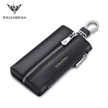 hide Leather Key case leather men&#39;s multifunctional key chain coin purse large c - £43.29 GBP