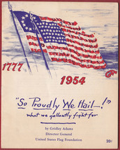 1954 United States Flag Foundation Illustrated Booklet on Flag Protocol - £12.55 GBP