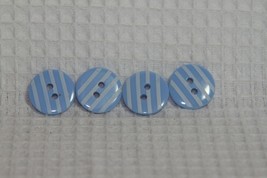 Novelty Buttons (New) 5/8" (4) Light Blue Stripe #11 - $4.14