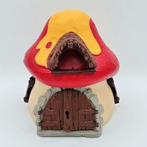 Vintage 1976 PVC Smurf Peyo Schleich Mushroom Toadstool House - Incomplete - £19.77 GBP