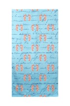 Betsy Drake Coral Sea Horse Blue Script Beach Towel - £47.70 GBP