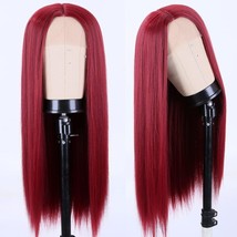 Long Red Straight Wigs Middle Part Wine Red Wigs Burgundy Wigs 22&quot; - £29.31 GBP