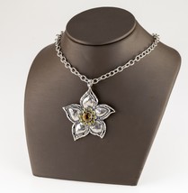 Rane Argent Sterling Marguerite Pendentif Citrine Peridot Et Quartz Acce... - $280.67