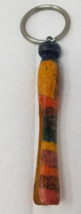 Rainbow Clothes Pin Keychain Wood 1970s Handmade Long - £9.80 GBP
