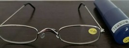 Reading Glasses ~ Eye Glasses w/ Blue Tube Case ~ Silver Frame ~ +1.00 Strength - £11.76 GBP