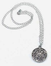 Solomon&#39;s Pentagram Amulet Pendant Silver Chain Sterling Jewelry Size 18 - $54.49