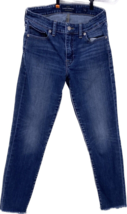 Lucky Brand Jeans Woman&#39;s Size 2 26 Blue Denim Raw Hem AVA Crop  Mid Ris... - £12.58 GBP