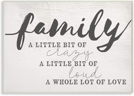 Stupell Industries Family Crazy Loud Love Inspirational Word Design Wall, Color - £25.57 GBP