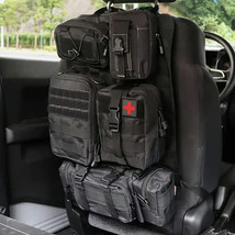 5 Removable Molle Pockets Tactical Car Seat Bracket Organizer - £76.73 GBP