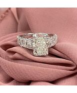 IGI 5Ctw Lab Grown Radiant Diamond Engagement Ring 14k White Gold Hidden... - $2,759.60