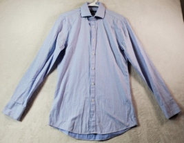 Vince Camuto Shirt Men Size 14.5 Blue Geo Print Long Sleeve Collared Button Down - £13.75 GBP