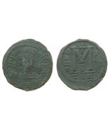 540 D.C. Bizantino AE Follis Justiniano I Año 13 M Ceca De Constantinopl... - $2,618.19 MXN