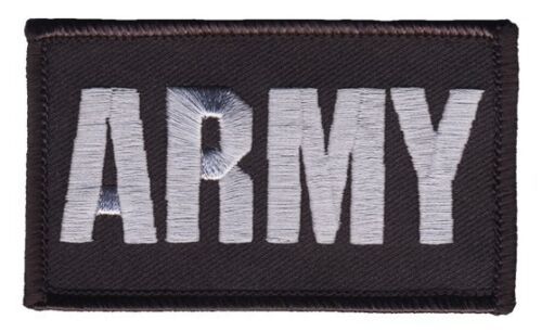 ARMY 2 X 3  EMBROIDERED UNIFORM SHIRT VEST BLACK PATCH WITH HOOK LOOP - £22.66 GBP