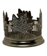 Bath &amp; Body Candle Holder Gold Dimond Malple Leaf Autumn Leaves Holiday ... - $14.03