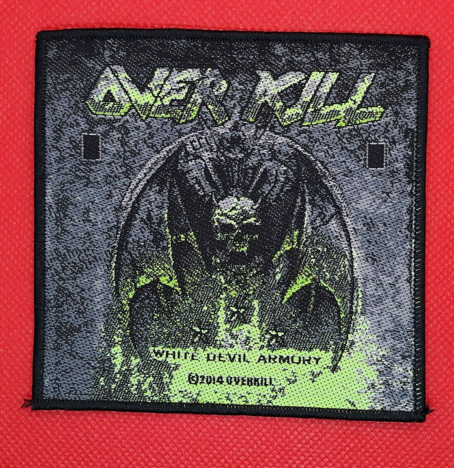 Over Kill White Devil Armory Hard Rock Sew On Woven Printed Patch 3 7/8&quot;... - $6.49