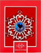 Lenox Gem Jeweled Silver Plated Metal Snowflake Ornament Christmas Holiday  - £23.02 GBP