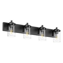 4 Light Bathroom Vanity Light Farmhouse Vanity Lighting Fixtures With Clear Glas - $203.99