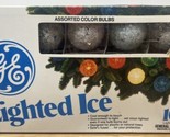 Vintage Frosted Globe Lighted Ice Christmas Bulb Light Set by GE NIB SET... - $74.75