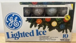Vintage Frosted Globe Lighted Ice Christmas Bulb Light Set by GE NIB SET... - £58.53 GBP