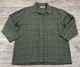 Vintage Woolrich Women&#39;s Green Plaid Wool/Nylon Button Front Shirt Size XL ~USA - £23.24 GBP