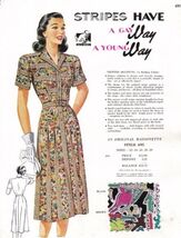 Vintage Maisonette Ad Fabric Swatch 1940s 8x11 695 RAYON PRINT DRESS - $20.74