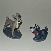 2 Disney Store Lady &amp; The Tramp Figures Toy Lot Tramp Jock Scottish Terrier Gray - £12.42 GBP