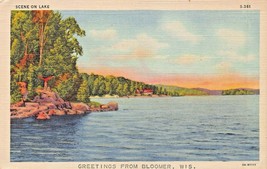 BLOOMER WISCONSIN~GREETINGS FROM~1933 POSTCARD - $4.15