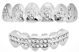 Ace Card Deck Vegas Casino Poker Player Silver Plated Mouth Teeth Grillz... - £11.86 GBP