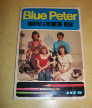 1974 Children Book Blue Peter Bumper Color Colouring Bbc Tv Vtg Fan Club Ephemra - £52.45 GBP