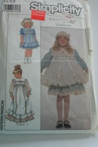 Vintage Simplicity Sewing Pattern, Girls Size 6X, dress and apon, 2 lengths - £4.11 GBP