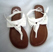  Fergalicious by Fergie Silvia Style White Sandals Size 7M - $24.99