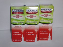 (3) Mucinex SINUS-MAX Nasal Spray SINUS &amp; ALLERGY Severe Congestion Reli... - $512.99 MXN