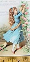 Victorian Trade Card PRETTY GIRL CHILD ROSES Bon-Ton Polish BOSTON MA Wh... - £7.18 GBP