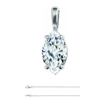 Marquise Diamond Pendant 14k White Gold (1.03 Ct G VS2 Clarity) GIA  - £3,714.06 GBP