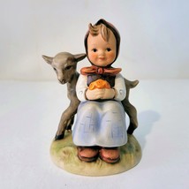 Goebel Hummel Figurine 182 Good Friends TMK2 Girl Sitting With Lamb - £44.00 GBP