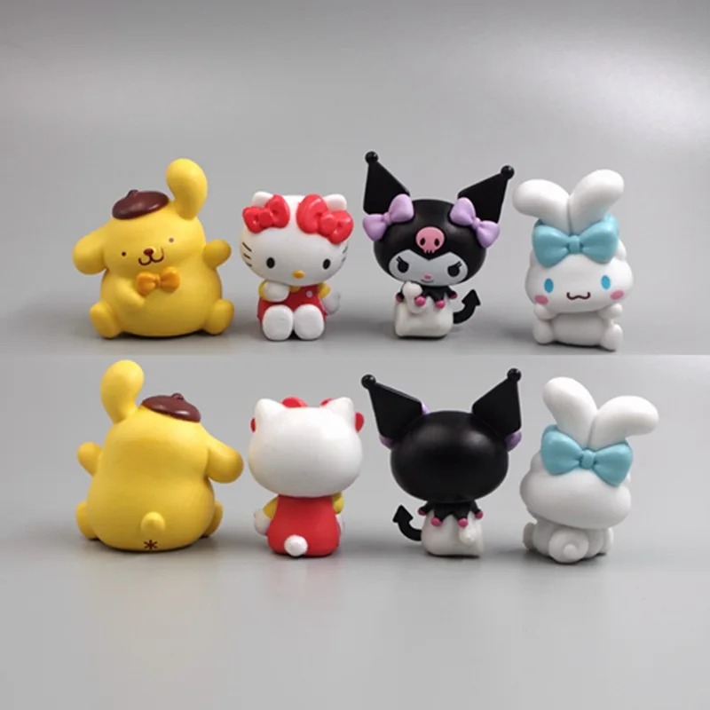 4 Pcs/Set Sanrio Hello Kitty Figure Kuromi Pudding Dog My Melody 3.9-4.8cm - £11.08 GBP