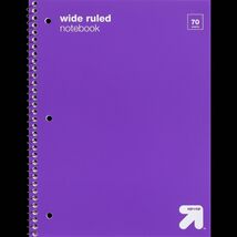 up&amp;up Spiral Notebook 1Subject Wide Ruled Purple Flexible Plastic Cover ... - $9.21