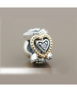 925 Sterling Silver &amp; 14K gold-plated Celebration of Love Spacer Charm  - £11.95 GBP