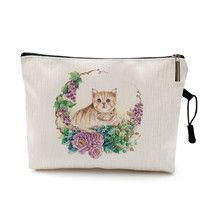 Super Cute Flower Garden Cat Print Women Ladies Cosmetic Bags Cases Toiletries O - £11.82 GBP