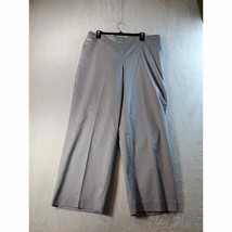 Alfred Dunner Pants Women Size 18 Light Gray Cotton Pocket Elastic Waist Pull On - £11.01 GBP