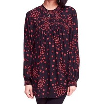 Free People Womens Top Flowers In Her Hair Tunic Floral Print Red/Black Size Xs - £12.59 GBP