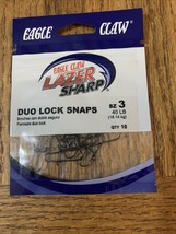 Eagle Claw Duo Lock Snaps 40 Lb Size 3-Brand New-SHIPS N 24 HOURS - £7.63 GBP